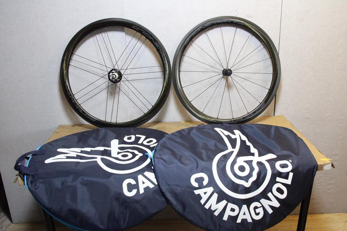 ○Campagnolo カンパニョーロ BORA WTO 45 AC3 RIM シマノフリー 11s対応 クリンチャー チューブレス カーボンホイールセット 美品_画像1