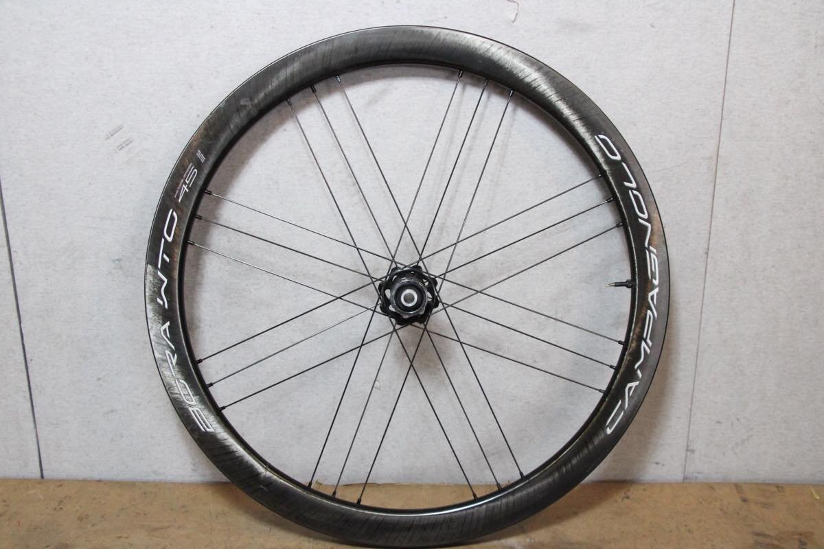 ○Campagnolo カンパニョーロ BORA WTO 45 DB クリンチャー チューブレス 2WAY FIT カーボンホイール フロントのみ ジャンク品_画像1