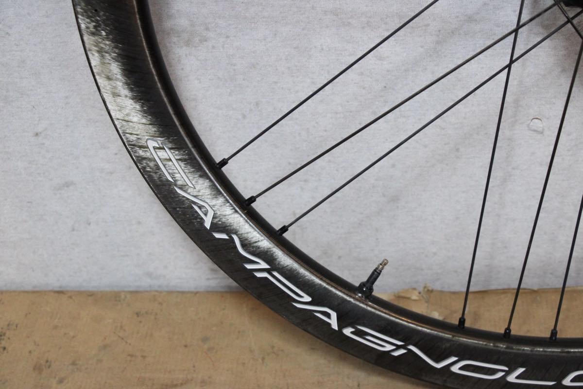 ○Campagnolo カンパニョーロ BORA WTO 45 DB クリンチャー チューブレス 2WAY FIT カーボンホイール フロントのみ ジャンク品_画像5