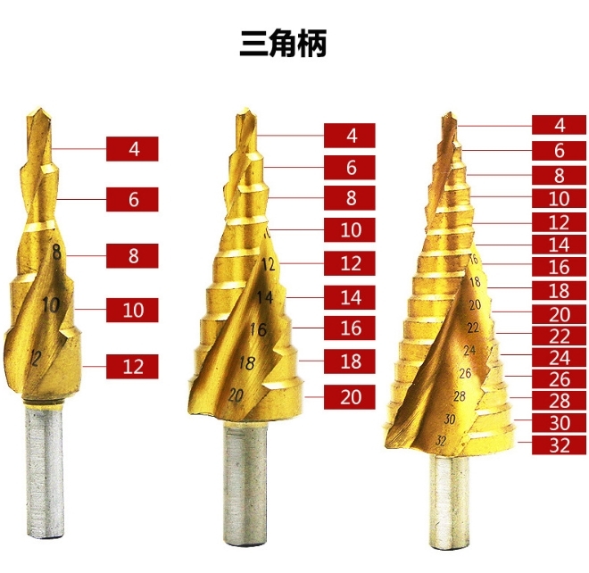 ステップドリル３本セット◇インパクト ドライバー◇丸軸 HSS鋼_画像3