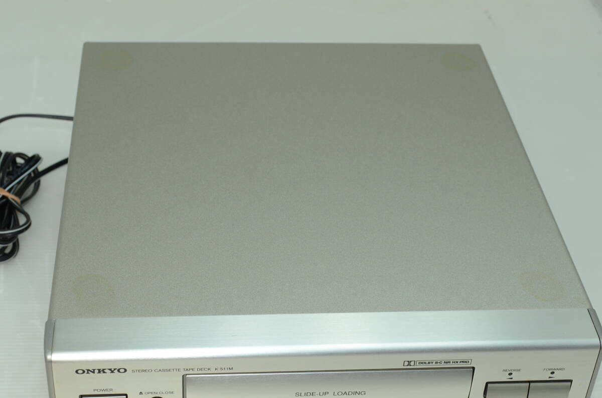 ONKYO オンキョー　ステレオカセットテープ デッキ　K-511M　けっこうきれいですが、扉開きません　ジャンクで_画像3