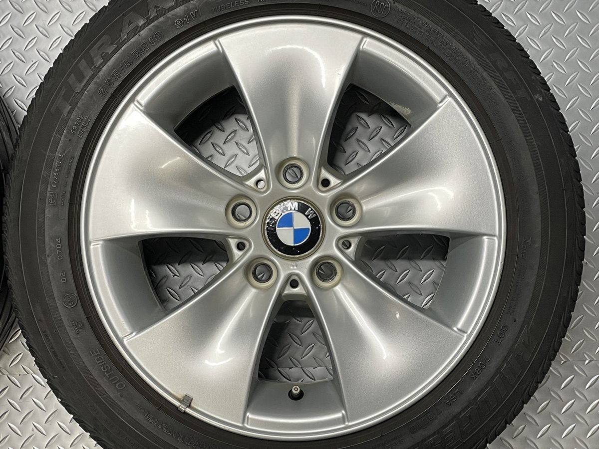 【中古】BMW 3シリーズ 純正ホイール 16×7J+34 PCD120 323i ブリヂストン トランザ ER300 205/55R16 E90/E91/F30/F31(22120112)$の画像5