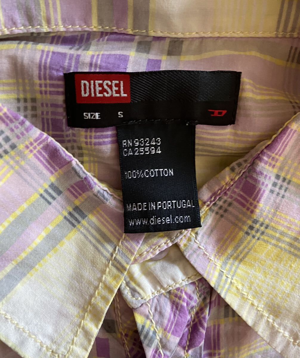 【送料無料】中古 DIESEL ディーゼル 長袖シャツ ウェスタンシャツ チェック 刺繍 ヴィンテージ サイズS_画像2