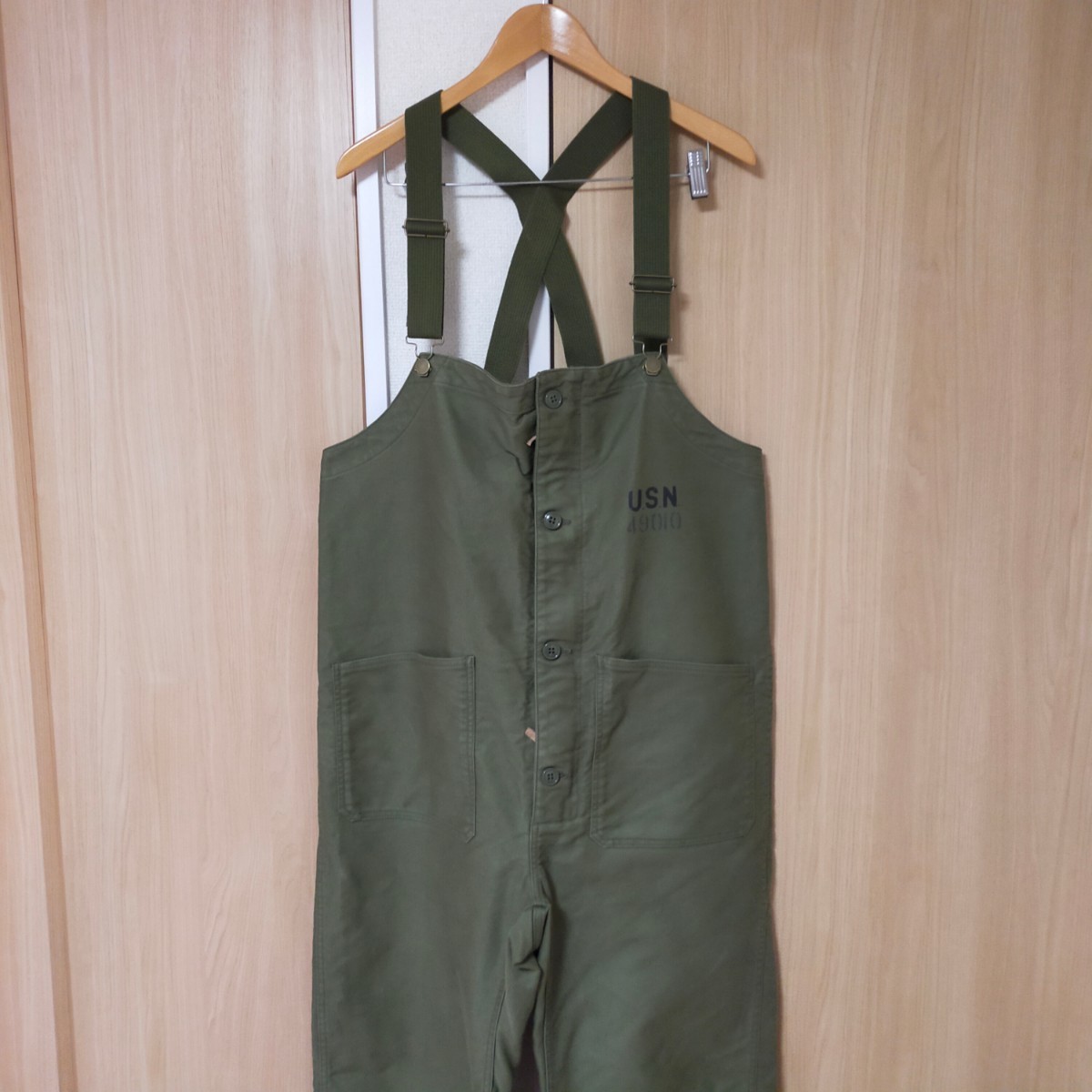 OILCO oil ko deck pants overall NAVY DEPARTMENT 42 khaki military coveralls 