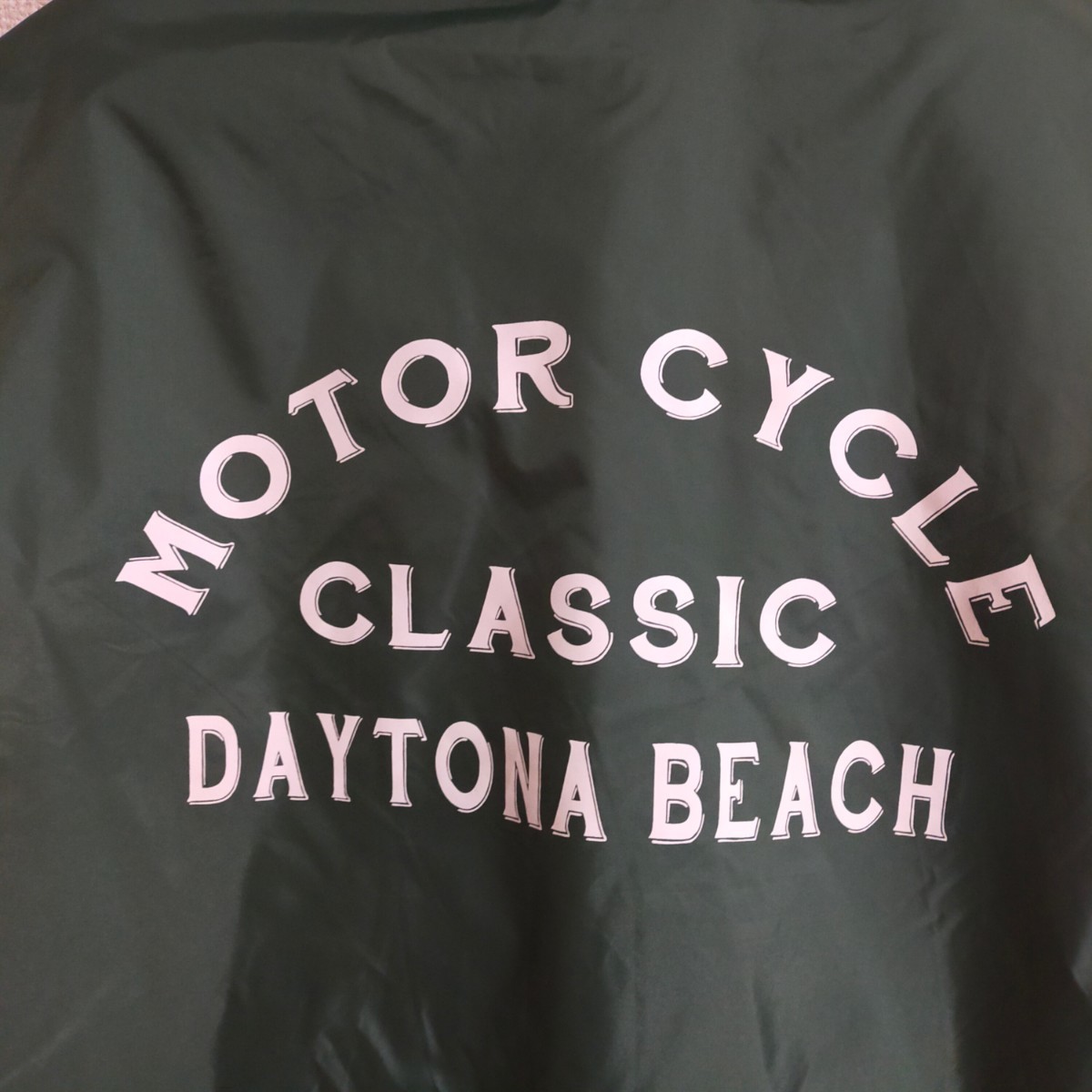 MOTOR CYCLE CLASSIC DAYTONA BEACH モーターサイクルクラシックデイトナビーチ 裏ボアコーチジャケット ナイロン L カーキグリーン系_画像7