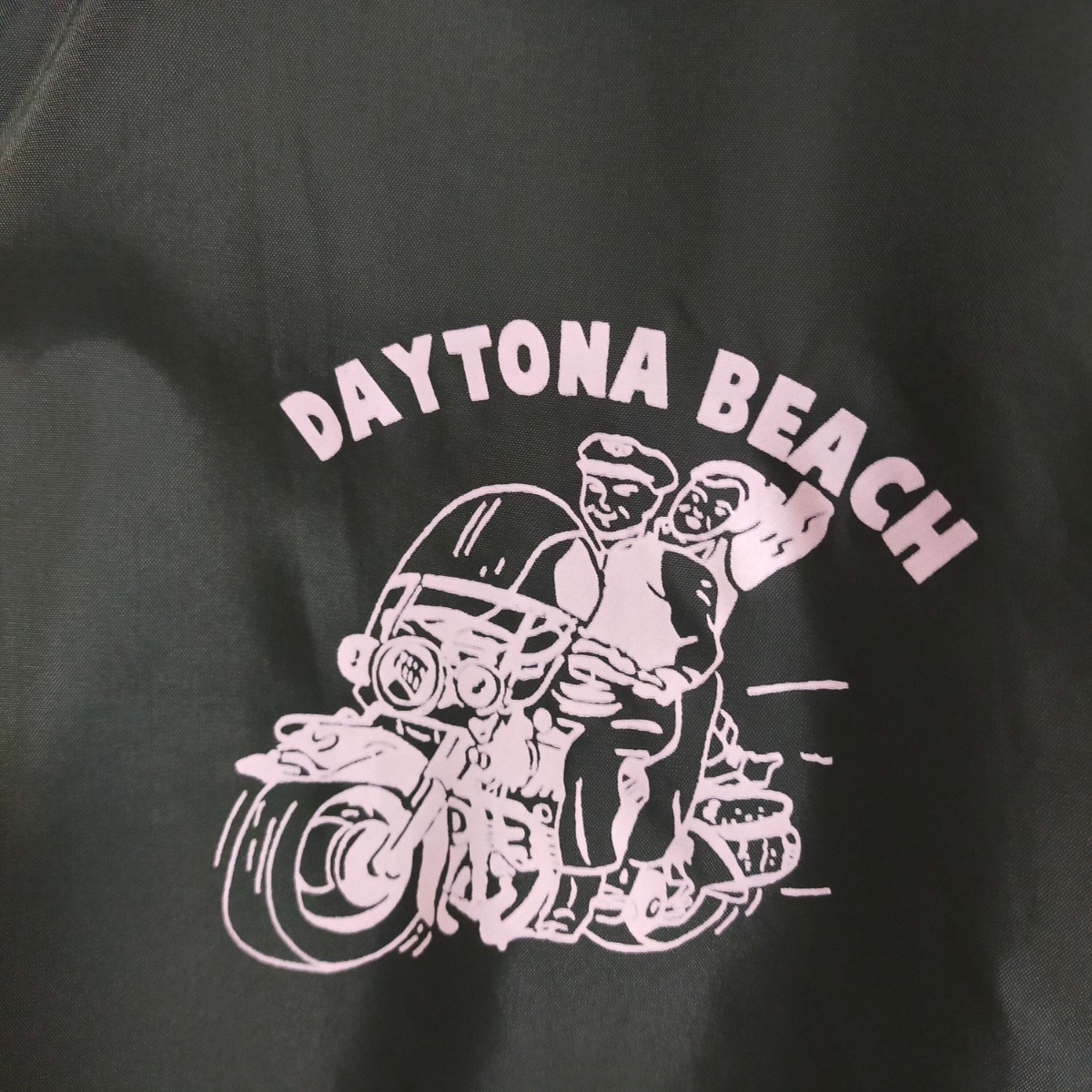 MOTOR CYCLE CLASSIC DAYTONA BEACH モーターサイクルクラシックデイトナビーチ 裏ボアコーチジャケット ナイロン L カーキグリーン系_画像5