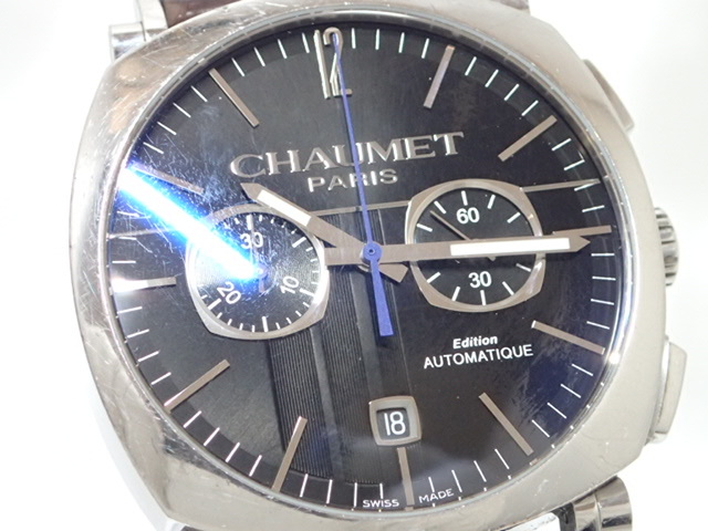 3254[T]CHAUMET/ Chaumet / Dan ti/ chronograph / self-winding watch / men's wristwatch / black series face 