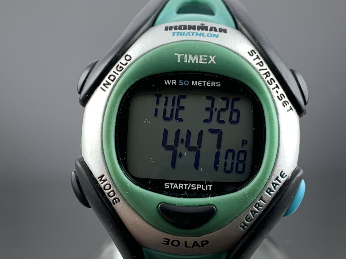 :[A1295]1円～☆メンズ レディース腕時計 デジタル TIMEX IRONMAN トライアスロン タイメックス 動作品_画像3