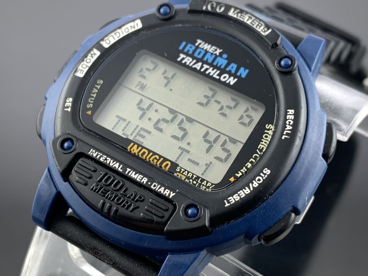 A1295]1円～☆メンズ腕時計 デジタル IRONMAN タイメック TIMEX トライアスロン TRIATHLON 動作品_画像1