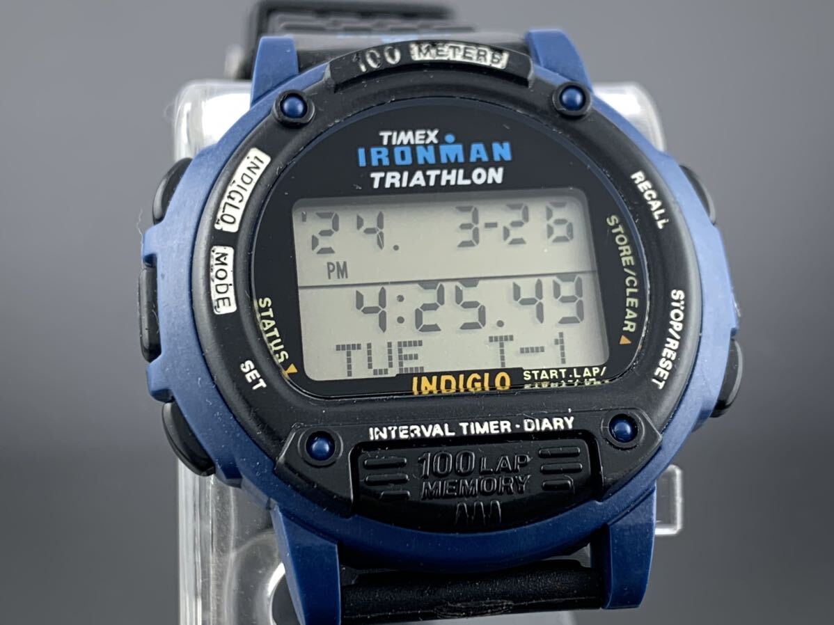 A1295]1円～☆メンズ腕時計 デジタル IRONMAN タイメック TIMEX トライアスロン TRIATHLON 動作品_画像2