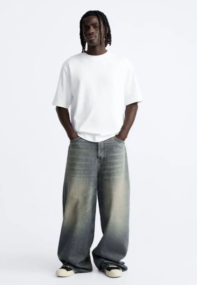 最安値 ZARA オーバーダイ BAGGY FIT デニム 44 jp34一点もの 最安値 ZARA オーバーダイ BAGGY FIT デニム 44 jp34一点もの