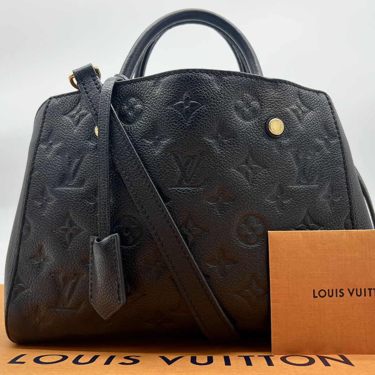 1円 【極美品】LOUIS VUITTON ルイヴィトン モンテーニュBB アンプラント モノグラム 2WAY ハンドバッグ ショルダーバッグ M41053 ブラックの画像1