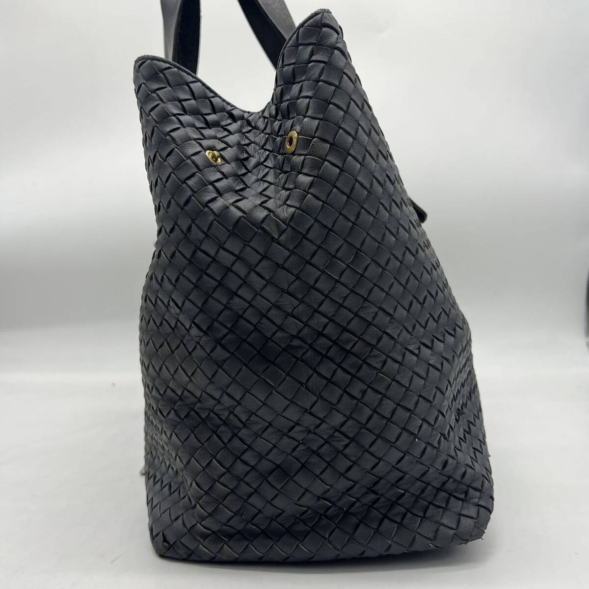 1円 【極美品】BOTTEGA VENETA ボッテガヴェネタ イントレチャート トートバッグ ワンショルダー ラージ 大容量 レザー メンズ ビジネスの画像4