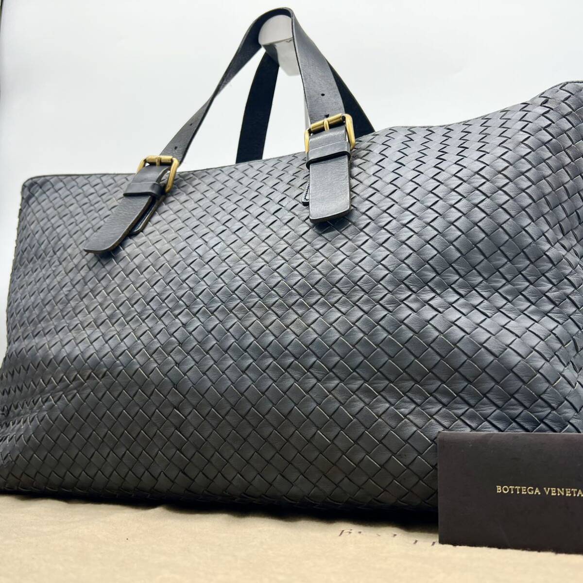 1円 【極美品】BOTTEGA VENETA ボッテガヴェネタ イントレチャート トートバッグ ワンショルダー ラージ 大容量 レザー メンズ ビジネスの画像1