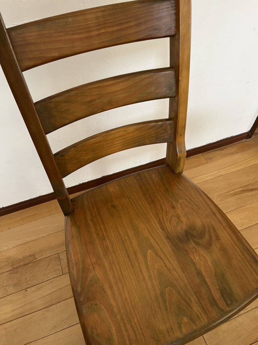 【送料無料】アンティークの木製チェア2脚セット ダイニングチェア 椅子 イス 無垢材 食卓椅子 いす の画像7