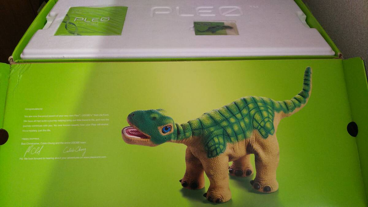 【希少 稼働! PLEO 恐竜 ロボット 新品バッテリー付き 皮膚裂け無し プレオ AIBO好きにも UGOBE BDL ①】の画像3