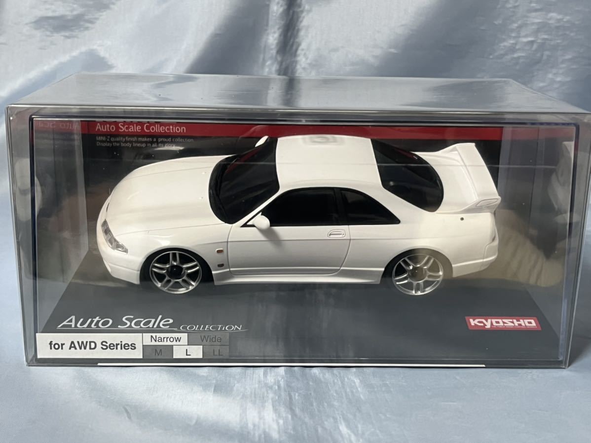 新品　未開封　京商 製　　　ミニッツ ボディ　　スカイライン　GT-R Vスペック　(R33) 白　　　1/27_画像1