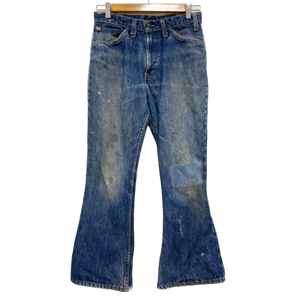 70s LEVI'S リーバイス 646 BIGE ジーンズ デニム W72 ブーツカット オレンジタブ トップボタン裏刻印10 TALON42 ビンテージ 24-0307_画像1