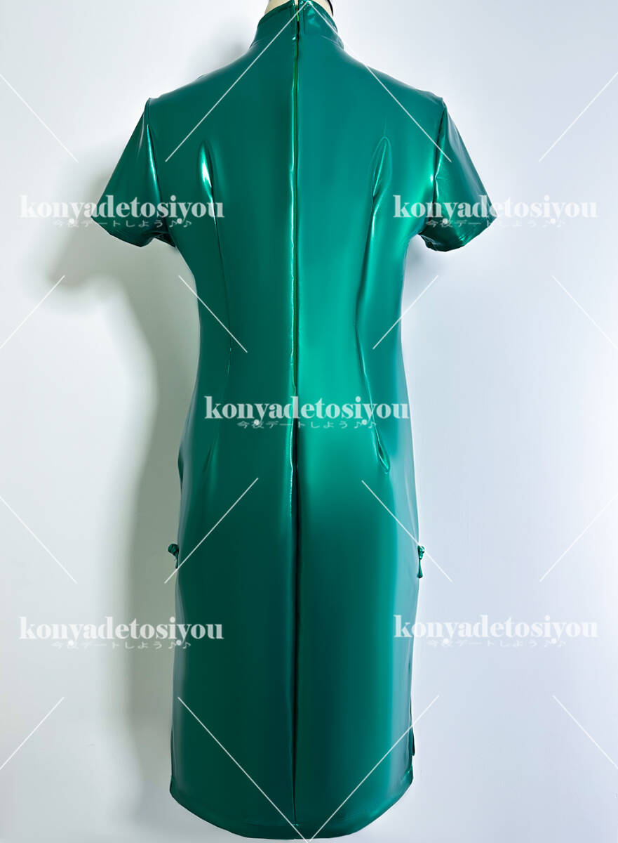 LJH23004 green super lustre China dress manner One-piece costume play clothes fancy dress change equipment female cabaret club employee dress photographing . Event costume 