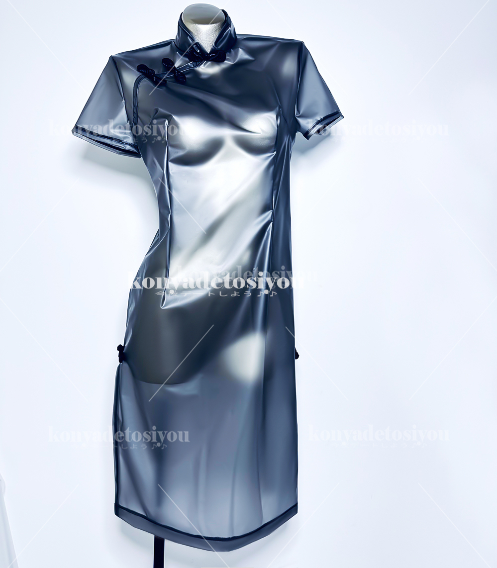 LJH23004-1 black TPU super sexy .... China dress manner mini-length dress cosplay fancy dress change equipment female cabaret club employee dress Event costume 