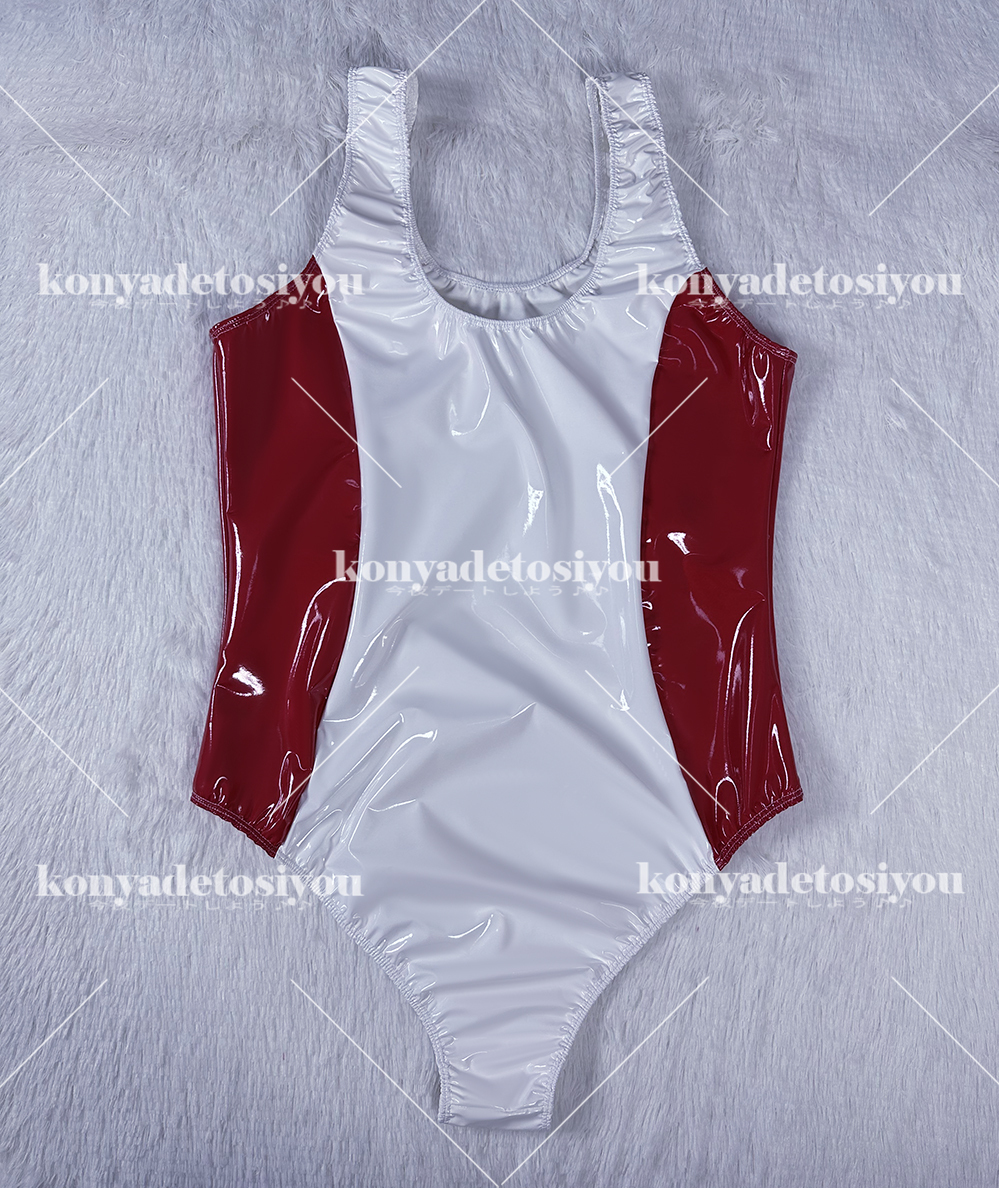 LJH23036 белый & красный супер глянец высокий ноги Leotard костюмированная игра купальный костюм RQ race queen can девушка спортивная форма маскарадный костюм Event фотосъемка . костюм 