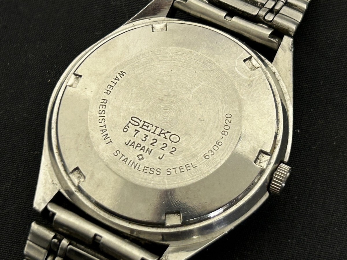 A3　SEIKO　セイコー　6306-8020　ACTUS　SS　21石　自動巻　AUTOMATIC　グリーン系文字盤　メンズ腕時計　ブランド腕時計　現状品_画像7