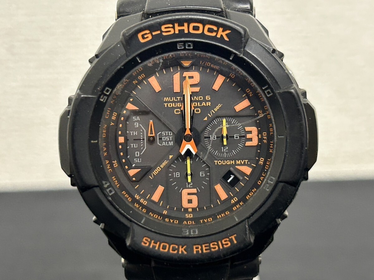 A2　CASIO　カシオ　GW-3000B　5121　G-SHOCK　ジーショック　メンズ腕時計　ブランド腕時計　オレンジ×ブラックカラー　現状品_画像1