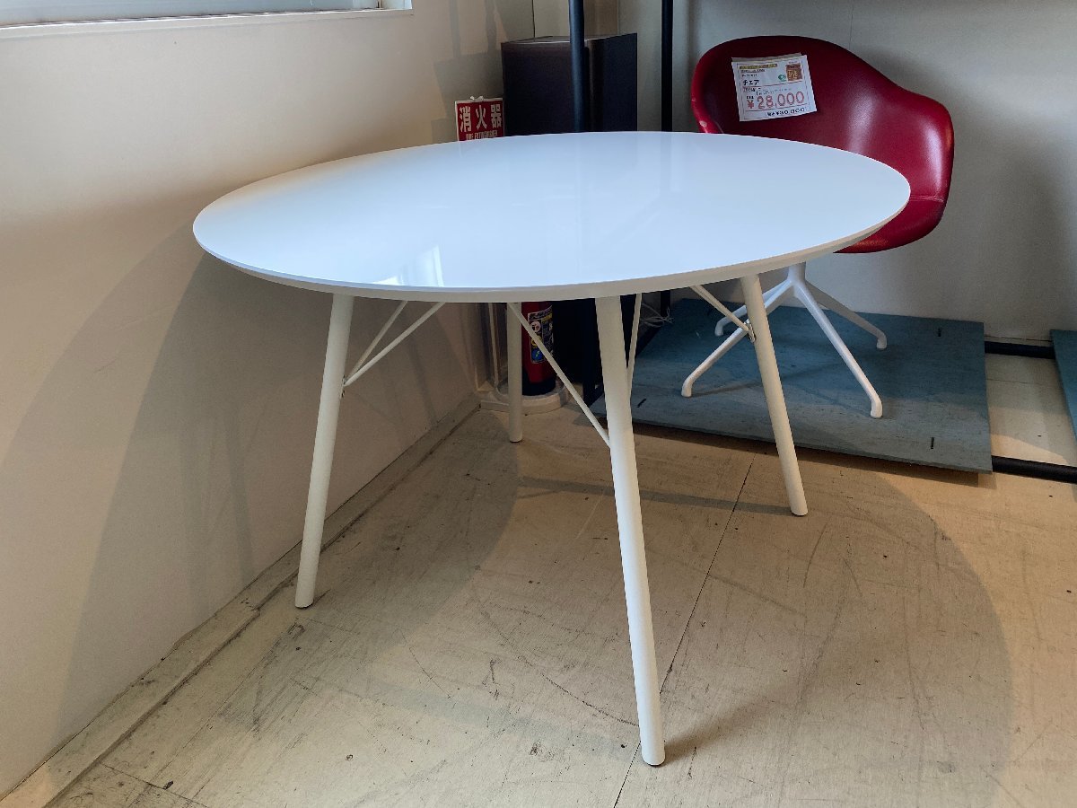 展示品 ダイニングテーブル カフェテーブル あずま工芸 円形テーブル ホワイト 中古品 直接引き取り大歓迎