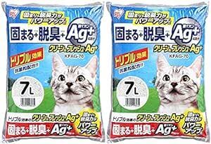 アイリスオーヤマ 猫砂 クリーン&フレッシュ Ag+ 脱臭効果 7L×2袋 (まとめ買い_画像1