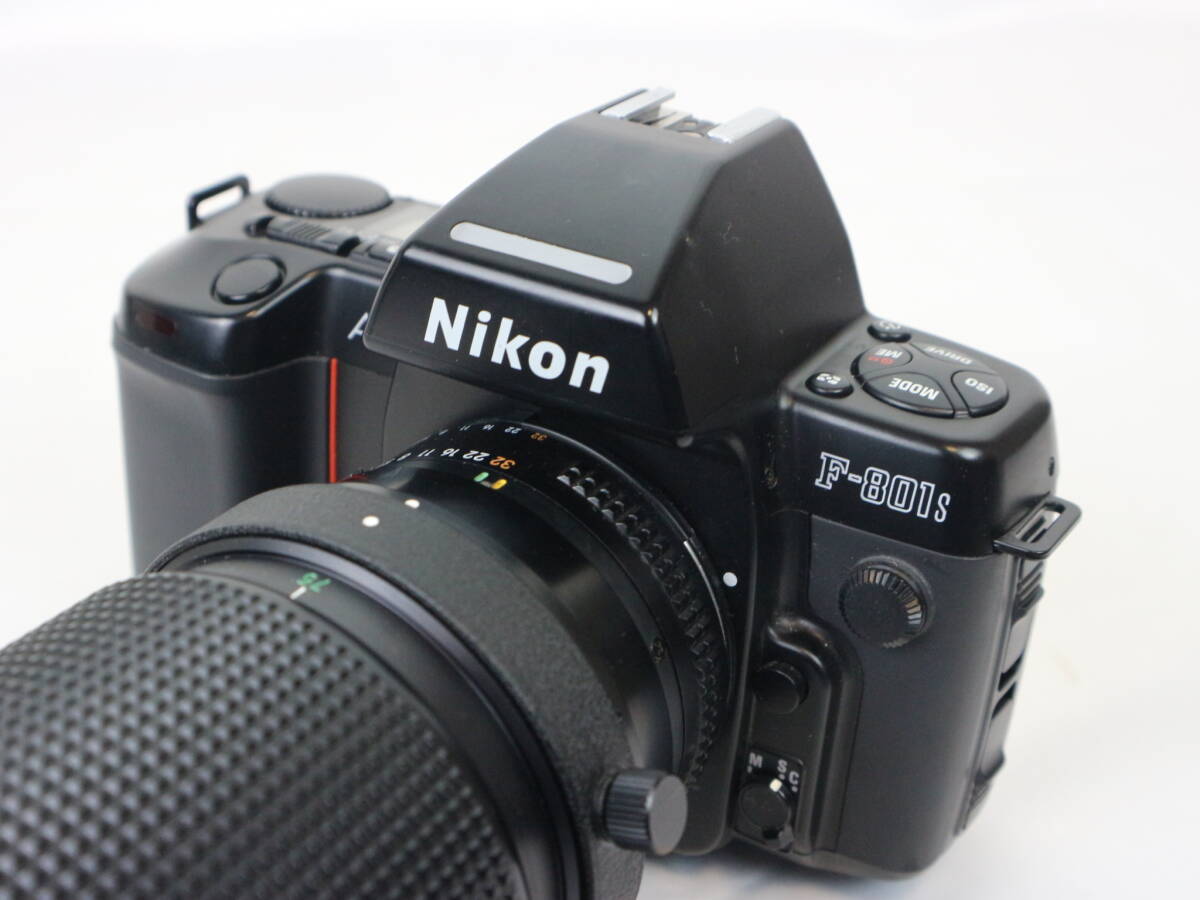 Nikon/ニコン AF F-801s フィルム カメラ レンズ NIKKOR 75-300MM 1：4.5-5.6 通電OK 現状品 一眼 コレクション 80サイズ_画像2