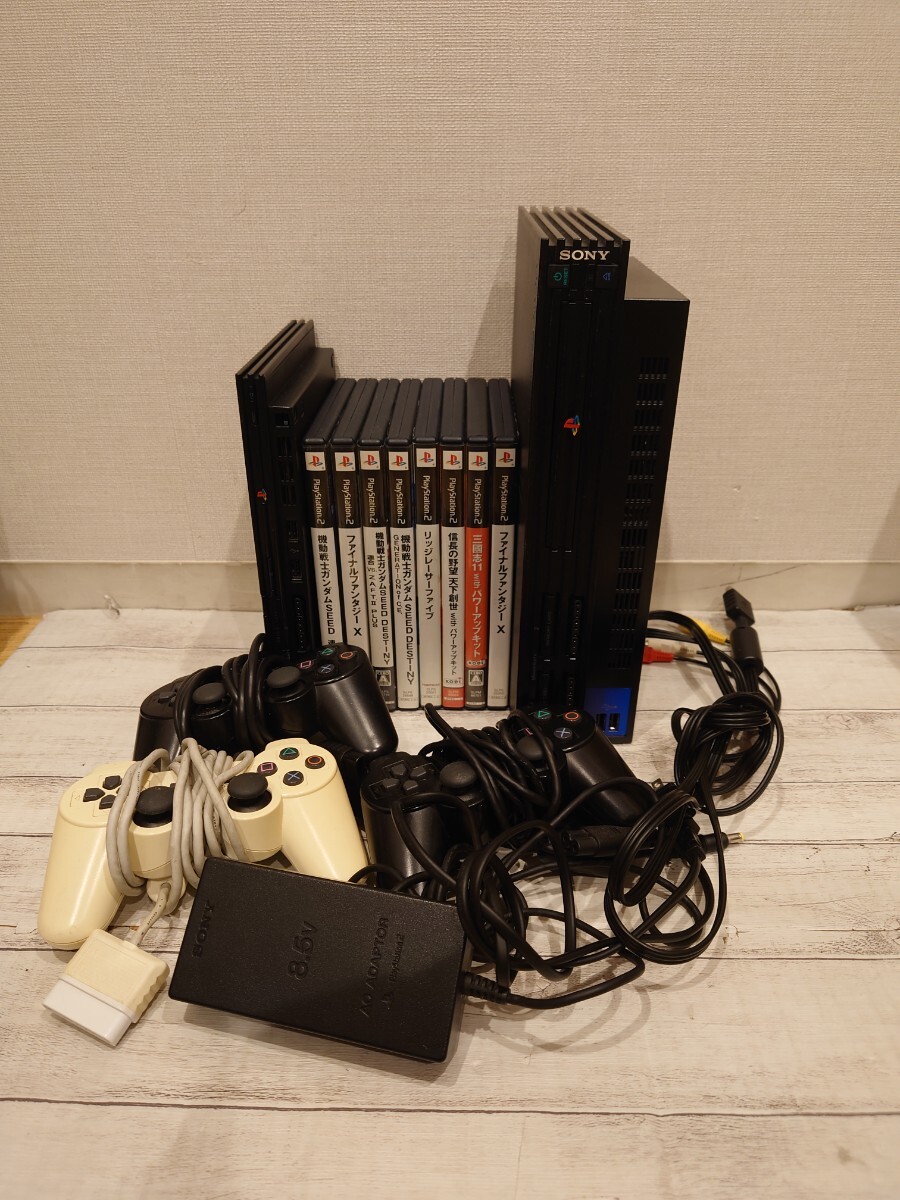 sr1234 209 通電確認のみ ソフト付き SONY PlayStation2 SCPH-75000 SCPH-50000 プレステ2 ソニー ゲーム機 まとめ売り 現状品 中古_画像1