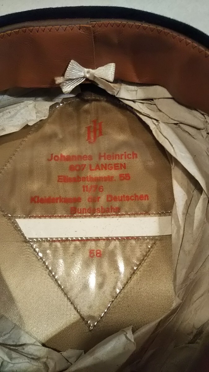 《当時物》［ドイツ国鉄 制帽］Johannes Heinrich 607 LANGEN / DR 制服 帽子 キャップ_画像4