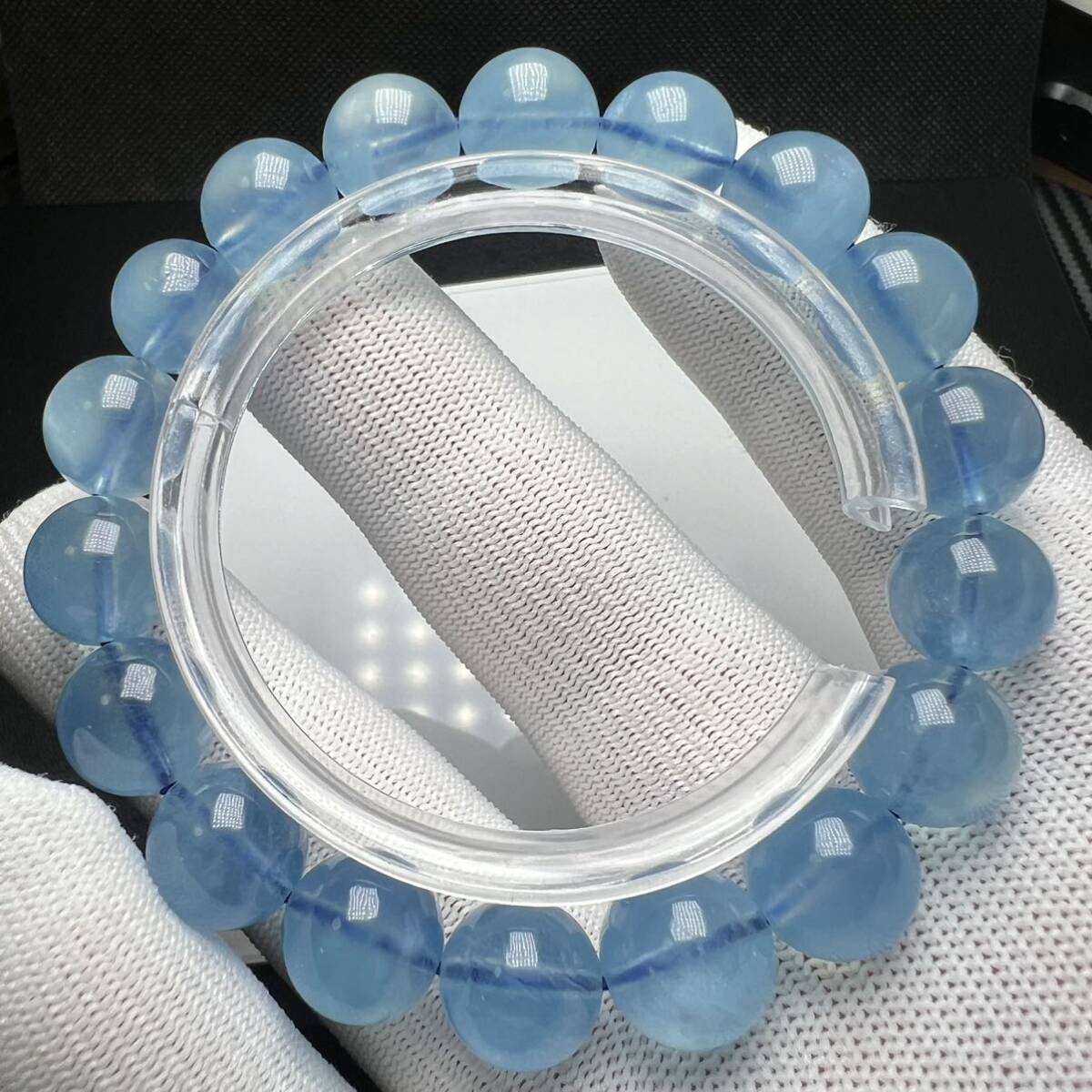 【63122】ハイグレード 天然 アクアマリン 11.6mm ブレスレット 天然石
