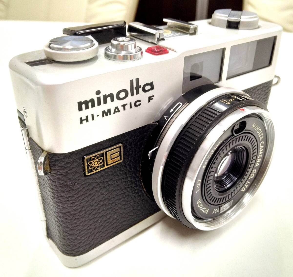 ☆minolta ミノルタ HI-MATIC F ハイマチック F レンズ ROKKOR 1:2.7 f=38mm《空シャッターOK》中古※税込価格_画像2