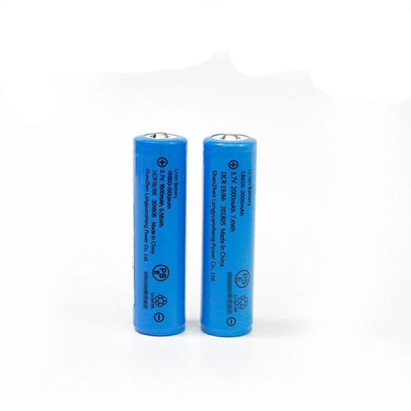 高容量 2000mAh 3.6V PSE認証 18650 リチウムイオン 電池 2本 急速充電器 1個_画像3