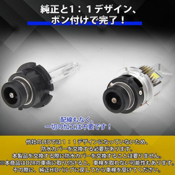 ポン付け D2S/D2R led ヘッドライト 20,000LM 爆光 ledバルブ 車検対応 led化 純正HID交換 35w 6500k 12V 対応 キャンセラー内蔵 FG340_画像7