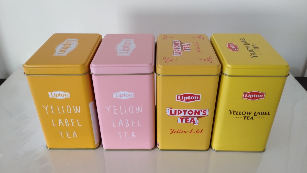 リプトン缶 ４缶セット BEAMS B:MING コラボ缶あり Lipton Yellow Label イエローラベル 紅茶缶 ビームスの画像8