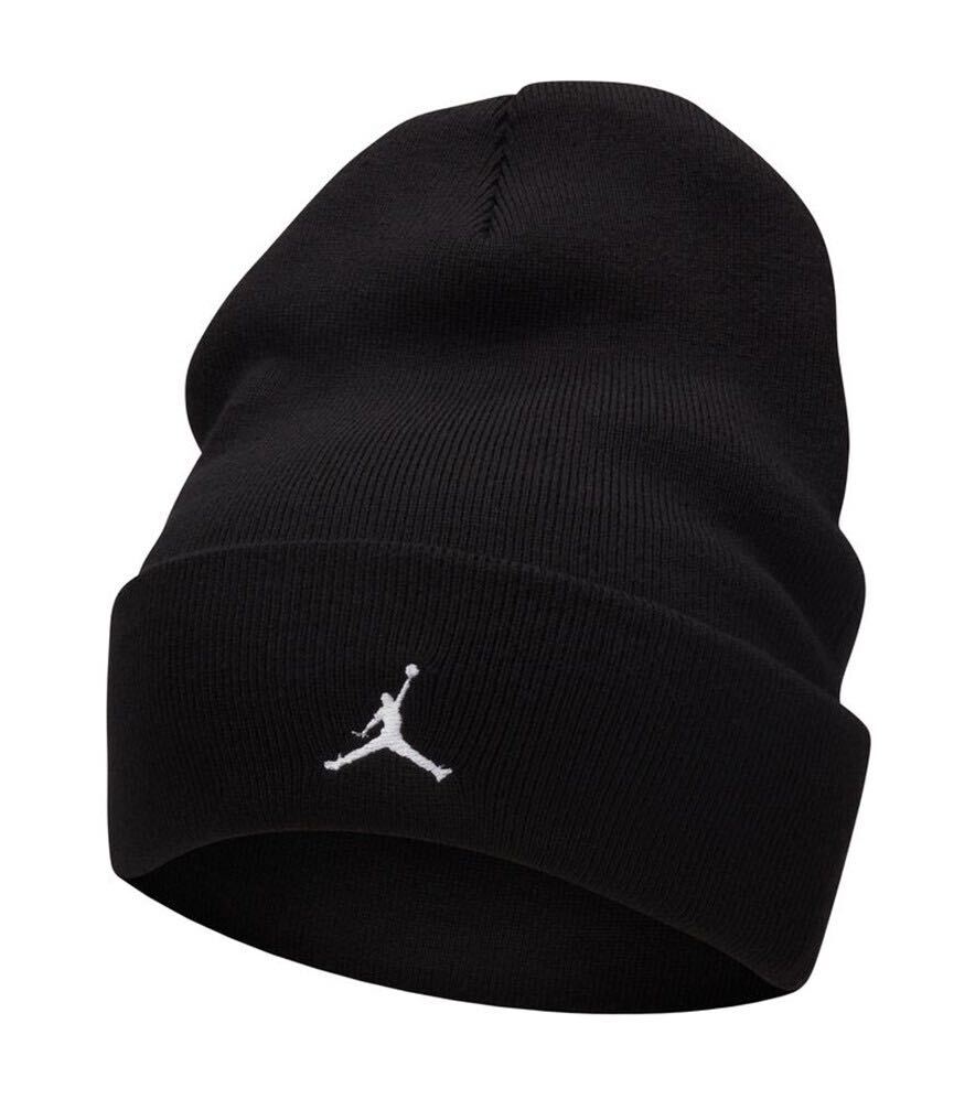 新品 送料込 NIKE JORDAN PEAK BEANIE ESS 黒/白 ONESIZE(57-59cm) ナイキ ジョーダン ピーク ビーニー ニットキャップ ジャンプマン CAPの画像1