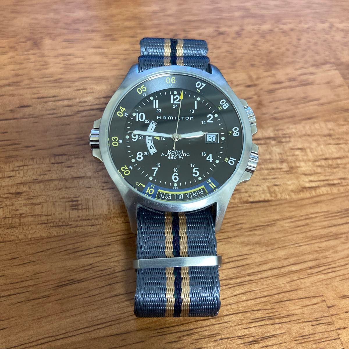 腕時計用　NATOストラップ　21mm Crown & Buckle製　未使用品　オリーブ色