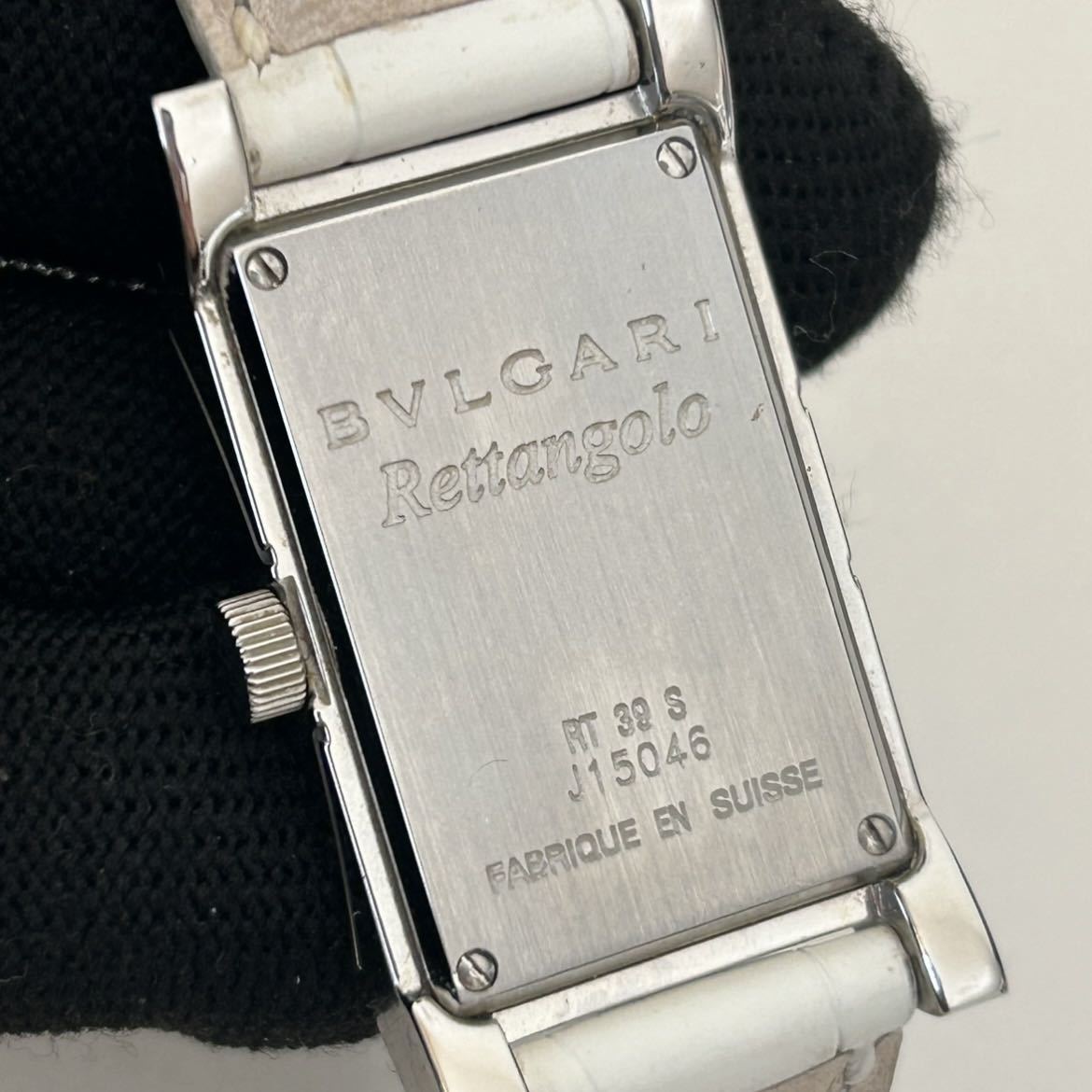 BVLGARI ブルガリ レッタンゴロ 腕時計 ST39S 白文字盤_画像4
