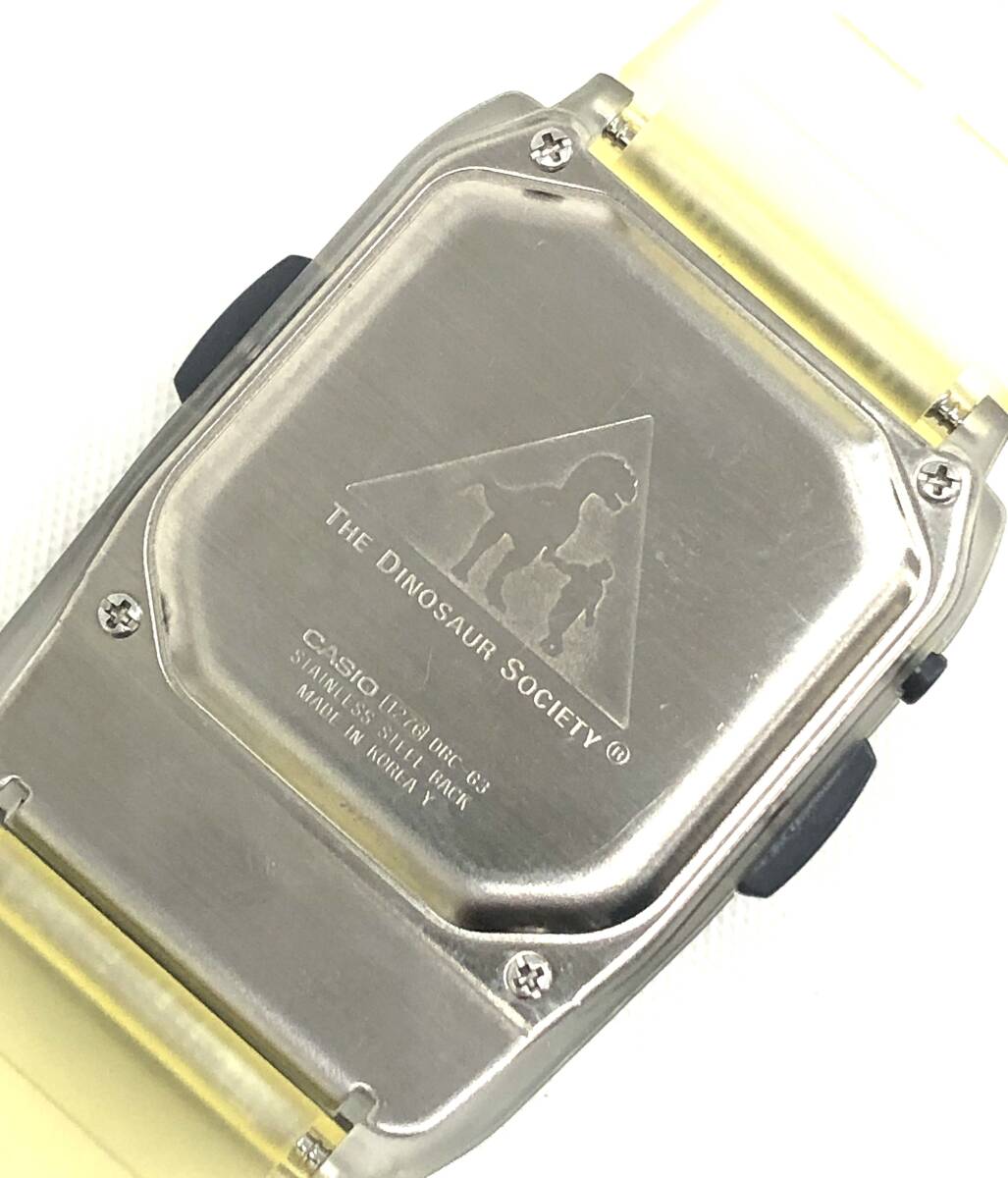 T03/071 希少 美品 CASIO カシオ DINO ZONE DBC-63 アクセサリー 多機能型 ラバーベルト デジタル 時計 腕時計 スケルトン DATABANK_画像7