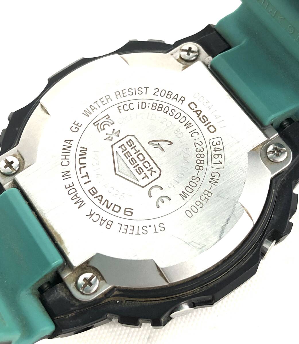 T03/076 CASIO カシオ G-SHOCK ジーショック アクセサリー 3461 GW-B5600 ラバーベルト デジタル 時計 腕時計 パープル/グリーン エヴァの画像6