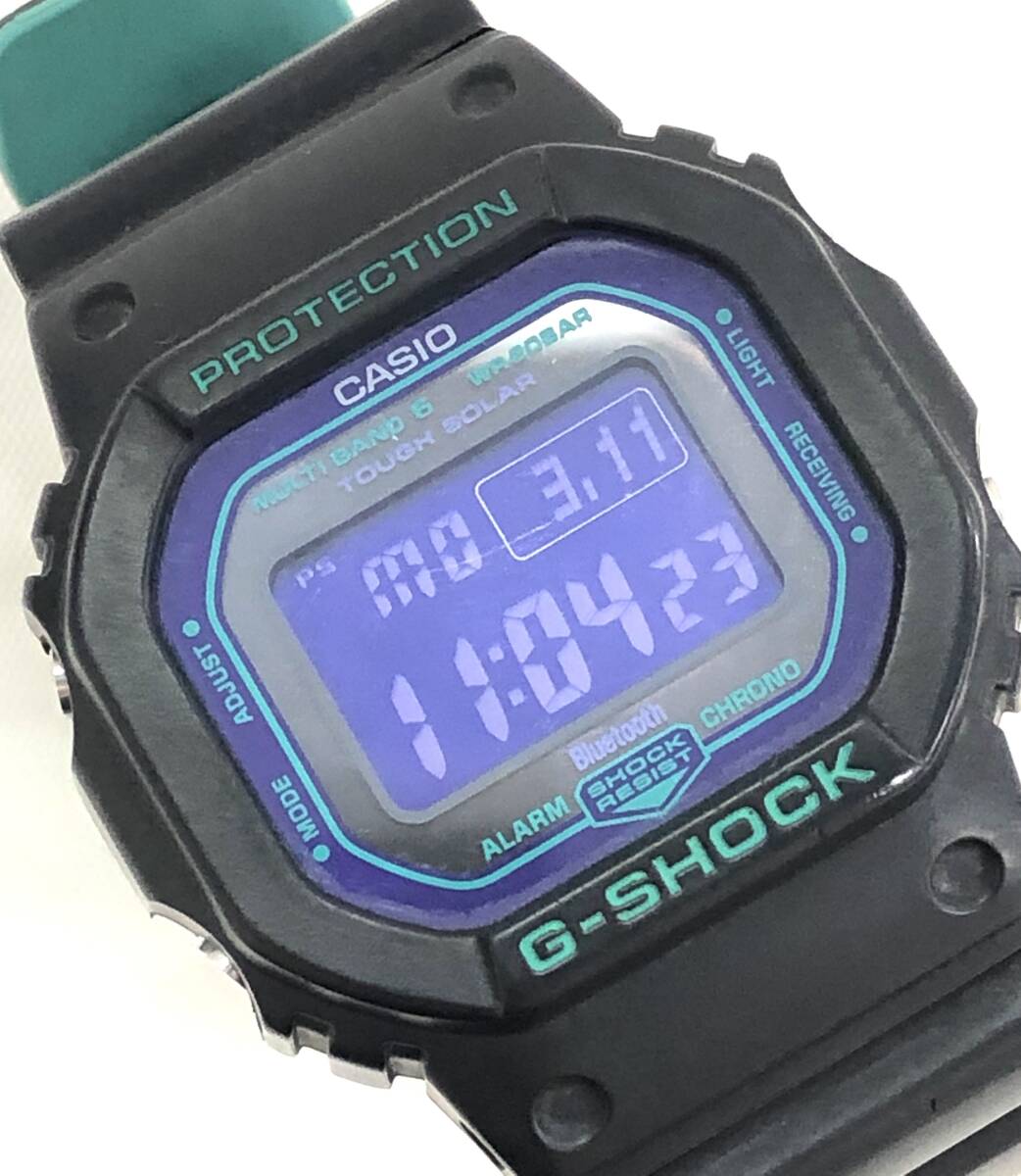 T03/076 CASIO カシオ G-SHOCK ジーショック アクセサリー 3461 GW-B5600 ラバーベルト デジタル 時計 腕時計 パープル/グリーン エヴァの画像2