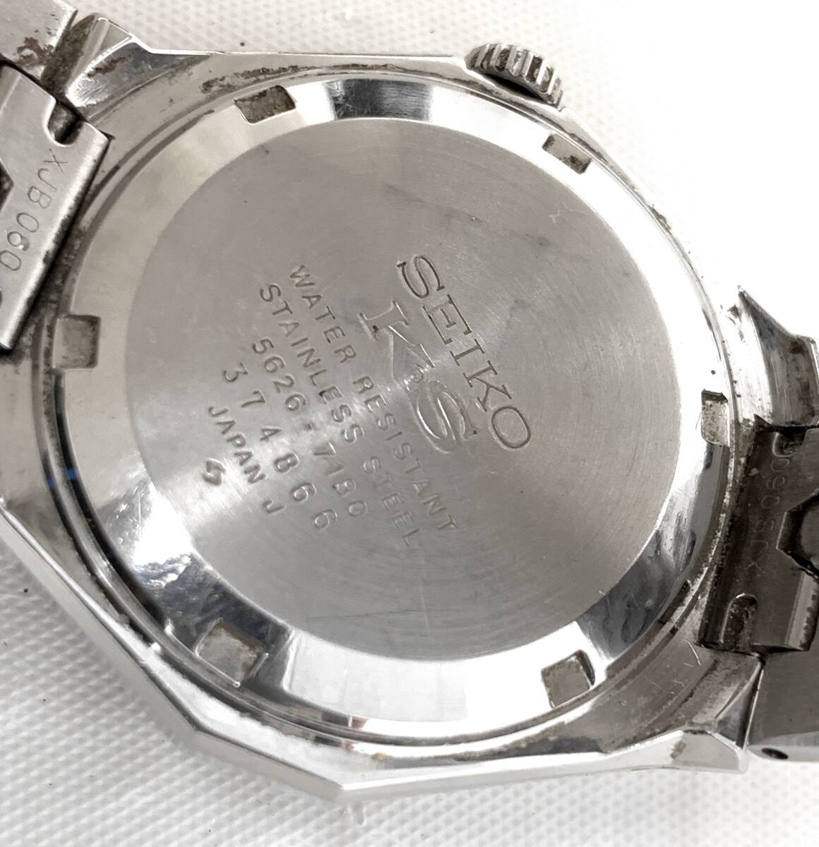 T03/104 SEIKO KS キングセイコー VANAC カットガラス 自動巻き AUTOMATIC オートマチック 純正ブレス 腕時計 5626-7180 グリーンの画像6
