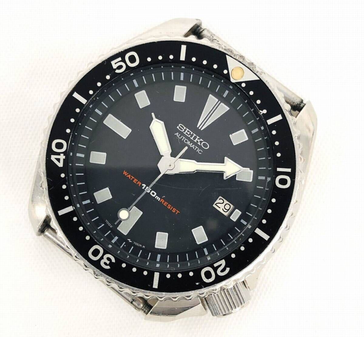T03/122 SEIKO セイコー 自動巻き デイト 稼働品 AUTOMATIC オートマチック 腕時計 7002-7000 150ｍ 防水 ダイバーズ SCUBA DIVERSの画像5