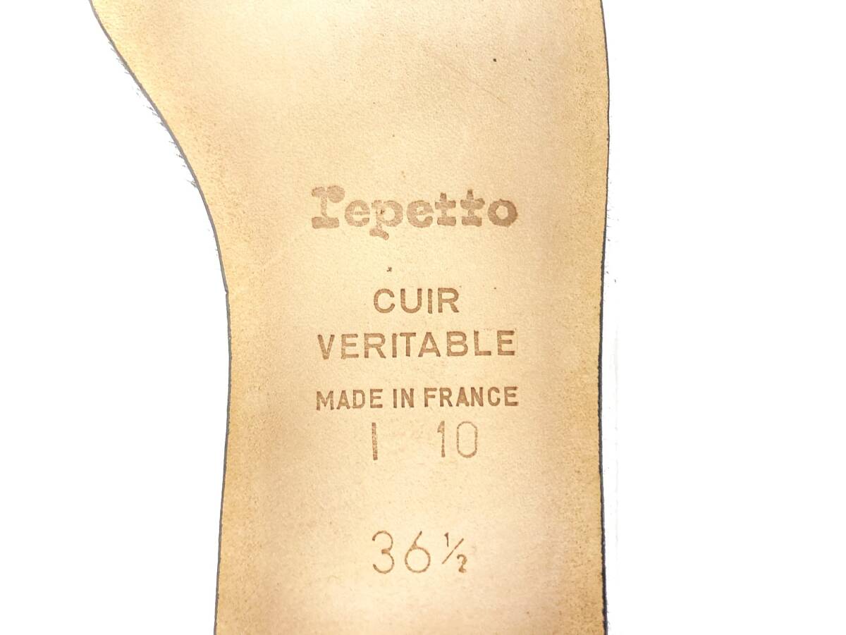 T03/006 repetto レペット フラットシューズ バレエシューズ 靴 36 1/2 シルバー/ベージュ_画像10