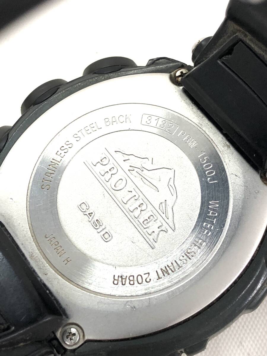 T03/087 CASIO カシオ プロトレック デジタル 時計 ソーラー 腕時計 3132 PRW-1500J ブラック_画像6