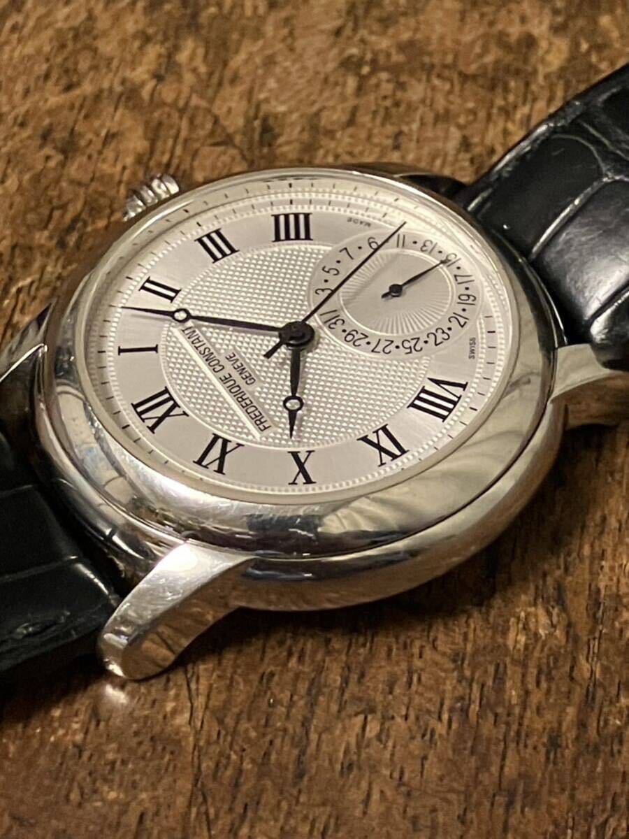 102 FREDERIQUE CONSTANT フレデリック コンスタント 腕時計 FC-710 クラッシックマニュファクチャー 自動巻 裏スケ デイト クロコベルトの画像3