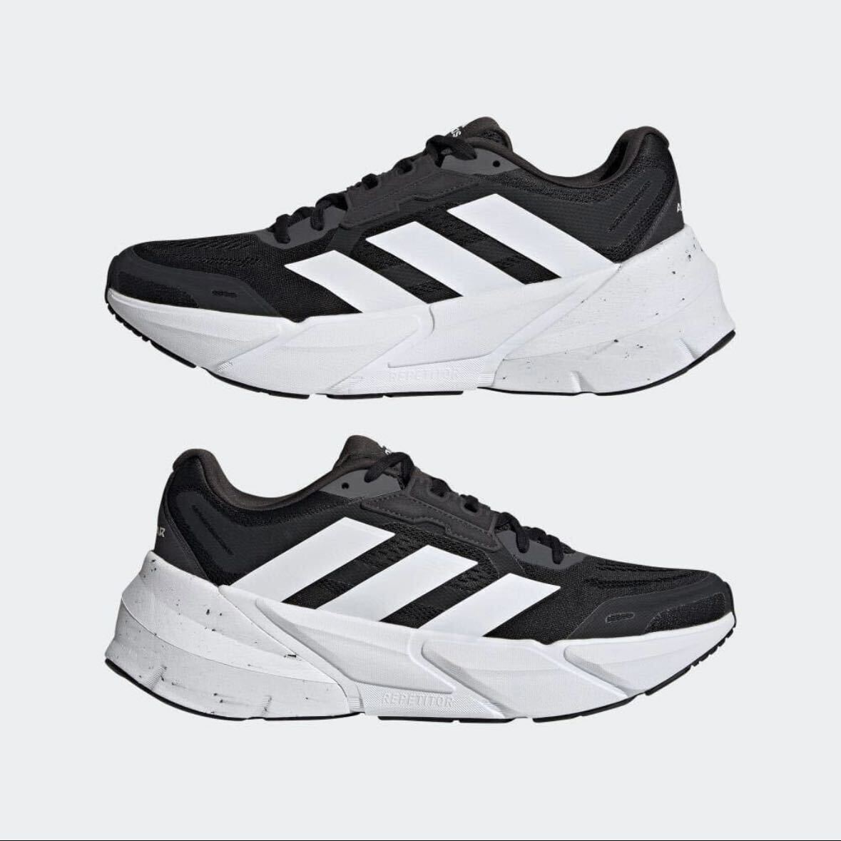 26.0cm 新品 adidas adistar 厚底 ランニングシューズ アディスター クッション 反発 高機能 ジョグ ジョギング 黒 ブラック GX2995_画像7