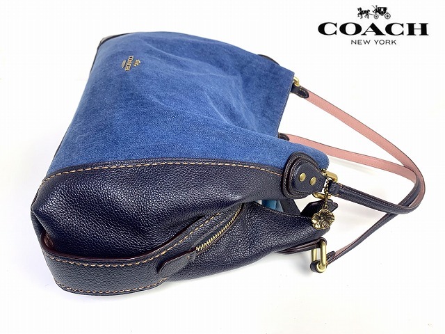 美品 送料無料 コーチ COACH デニム 2Way ショルダーバッグ 美品 送料無料 コーチ COACH デニム 2Way ショルダーバッグ